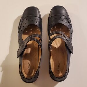 Array Black Breeze Mary Jane Strap Leather Cut Out Comfort Shoes Size 11N
